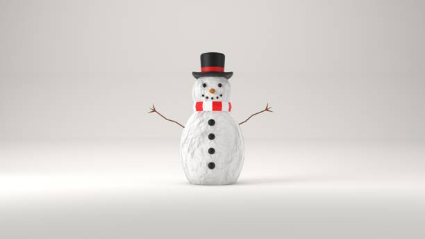 istock 2021 Christmas Card with Snowman on White 1288139111