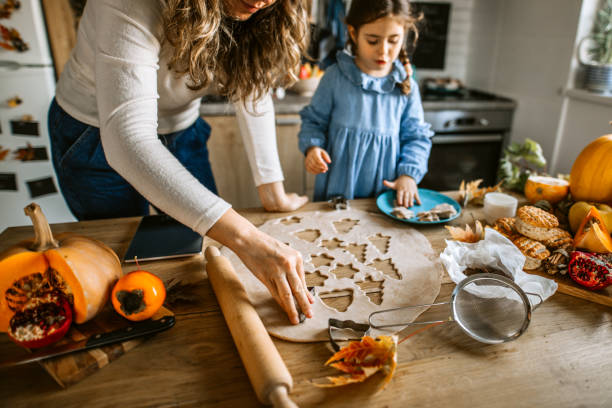 istock Fun in kitchen with dough for cookies 1288140514