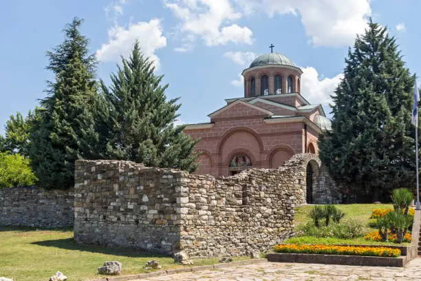 Panoramic view of Medieval Monastery Saint John the Baptist in town of Kardzhali, Bulgaria