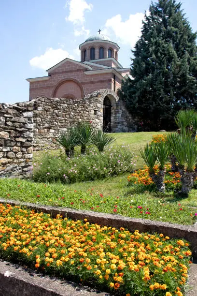 Panoramic view of Medieval Monastery Saint John the Baptist in town of Kardzhali, Bulgaria