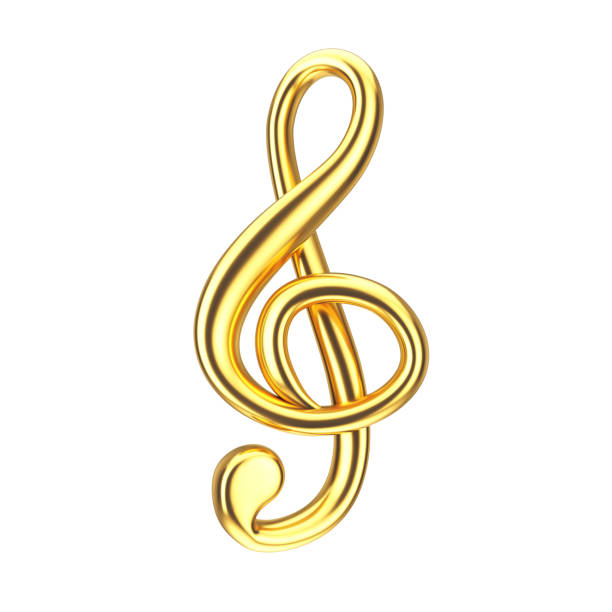 istock Music Concept. Golden Treble Clef Sign. 3d Rendering 1288143280