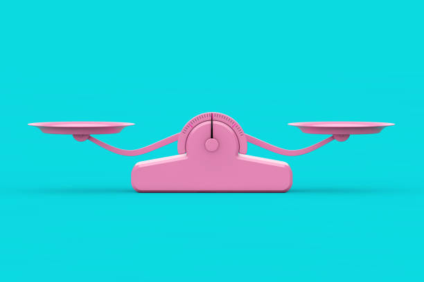 istock Simple Pink Balance Scale in Duotone Style. 3d Rendering 1288143298