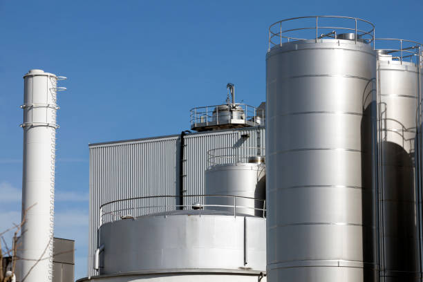 istock Dairy Factory, Stainless Steel Storage Tanks 1288144363