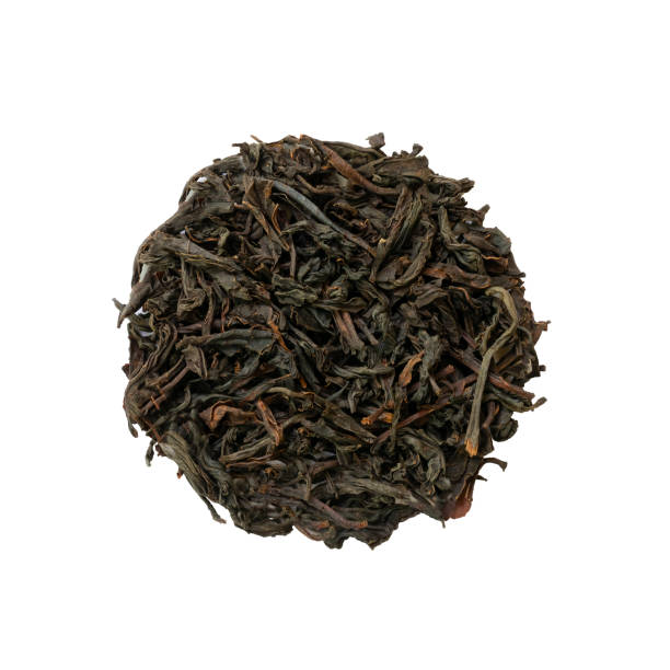 istock Isolated circle shaped red tea leaves, close up food on a white background 1288144744