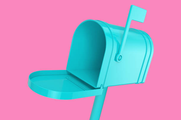 istock Opened Blue Mail Box Mock Up in Duotone Style. 3d Rendering 1288149938