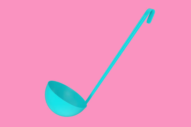istock Blue Kitchen Soup Ladle Mock Up in Duotone Style. 3d Rendering 1288149969