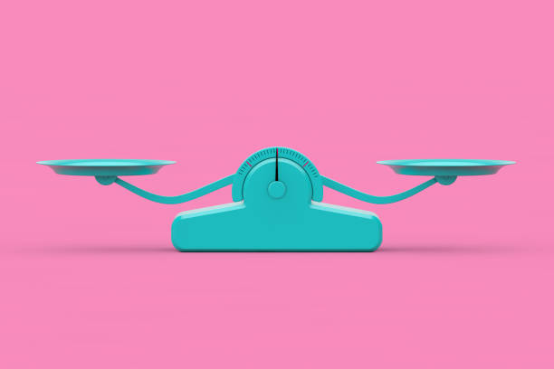 istock Simple Blue Balance Scale in Duotone Style. 3d Rendering 1288151165
