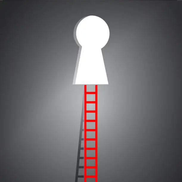 Vector illustration of Ladder to key hole illustration design