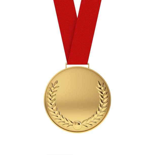istock Golden Medal with Laurel Wreath. 3d Rendering 1288152327