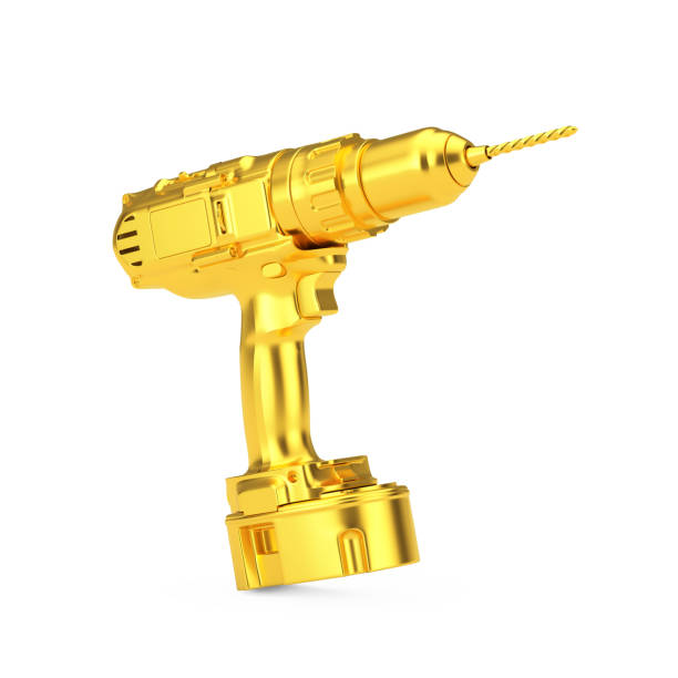 istock Golden Rechargeable and Cordless Drill. 3d Rendering 1288152357