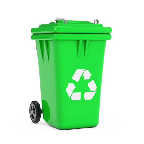 istock Recycle Sign Green Garbage Trash Bin. 3d Rendering 1288152416