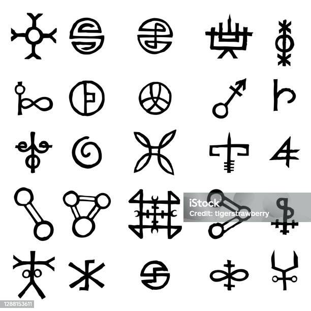 Mystic Set With Magic Circles Pentagram And Imaginary Chakras Symbols Collection Of Icons With Witchcraft And Occult Hand Writing Letters Esoteric Concept Vector Stock Illustration - Download Image Now