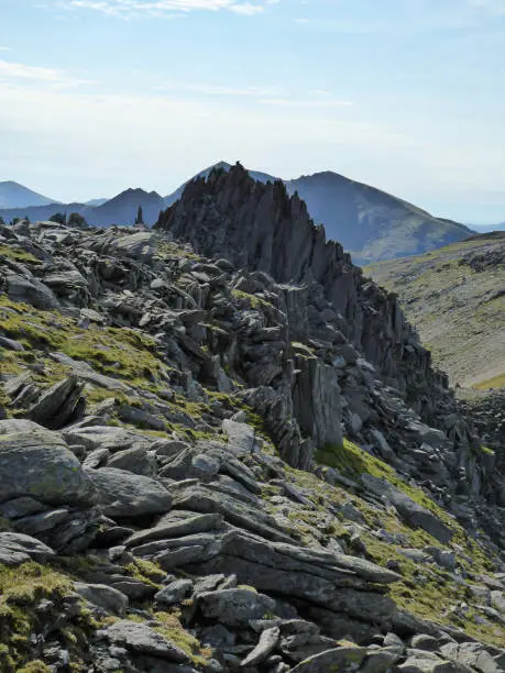 The rocky Glyder fach summit in Snowdonia.