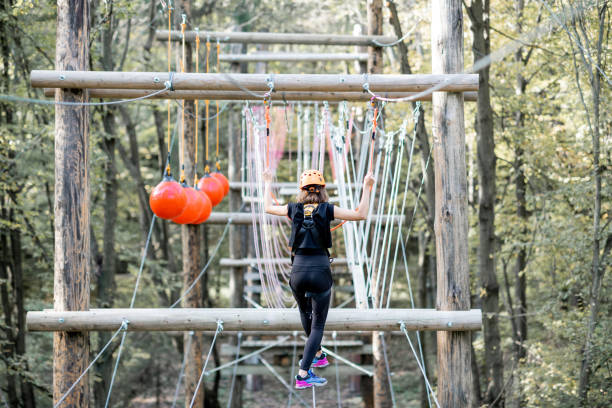 istock Woman in a rope park 1288161616