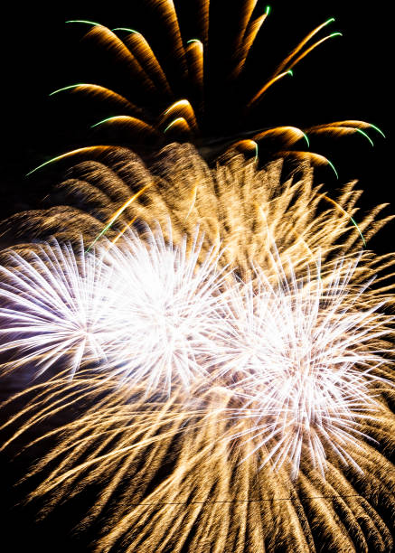 istock Beautiful fireworks in night sky for New Year 1288163529