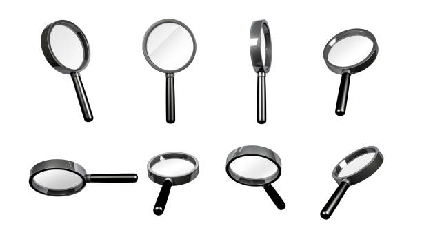 istock Set of Magnifying glass mock up isolated on white background 1288164883