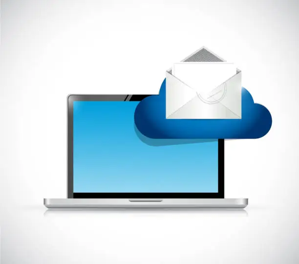 Vector illustration of Computer and email cloud illustration design