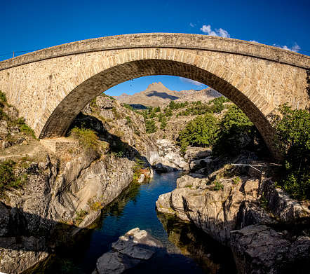 The Turkish man is walking on the bridge göğnük canyon in Antalya, Kemer.