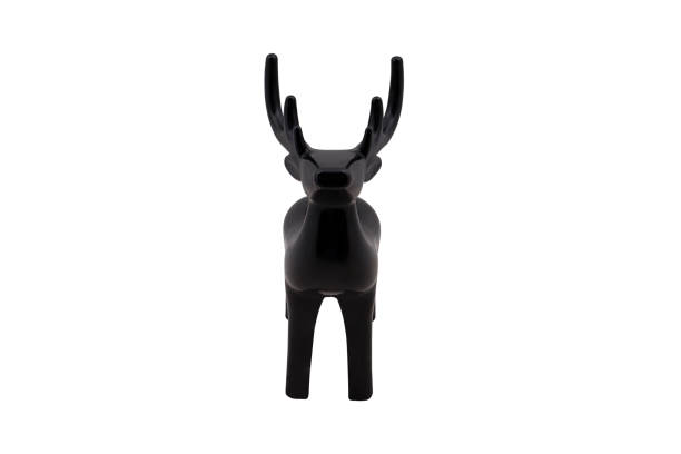 Black christmas deer porcelain ceramic material isolated on white background