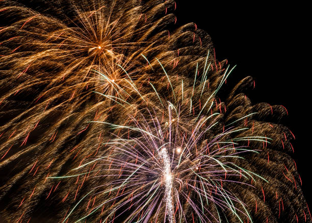 istock Beautiful fireworks in night sky for New Year 1288169662
