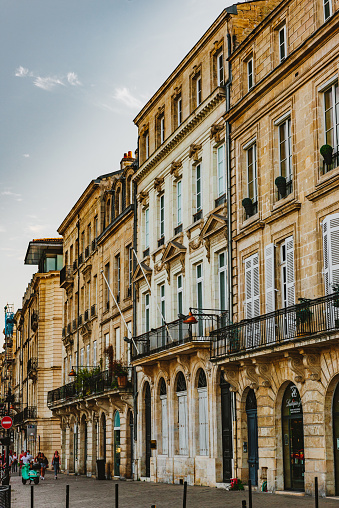 Beautiful Facades of Bordeaux During Golden Hour in Summer 2020, France