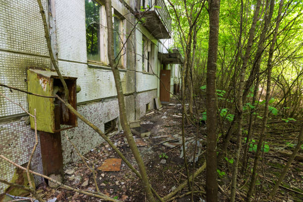 istock Soviet ghost town Chernobyl-2 near Duga radar complex, abandoned house 1288175441