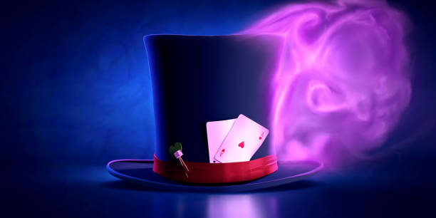 Magician top hat, with cards.