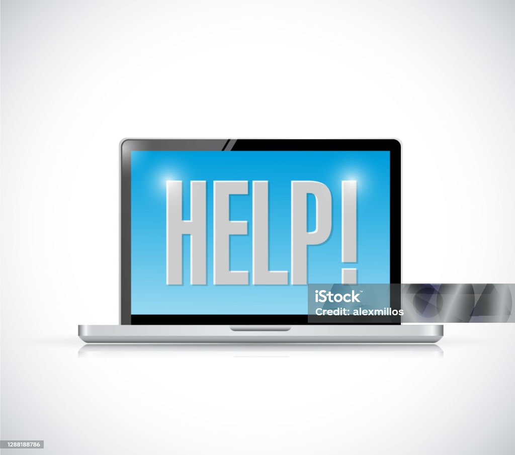 Help With Computer Not Available Sign Computer Help Sign Message Illustration Stock Illustration - Download ...
