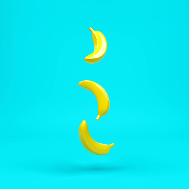 istock Yellow dropping banana in green background Minimal concept idea 3d render. 1288190972