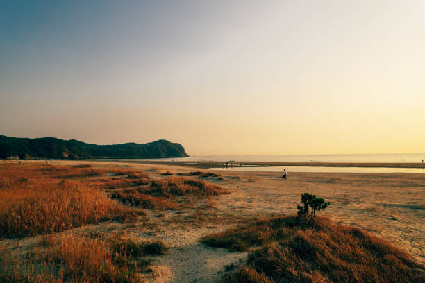 Sunset of Dadaepo Beach park in Busan, Korea