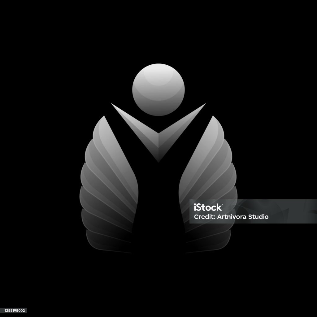 Gradient Human Vector Illustration Human Wing Gradient Colorful Style Stock ...
