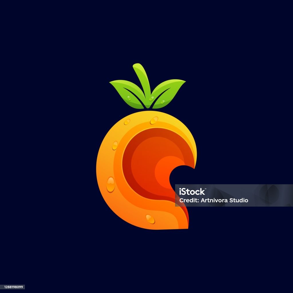 Gradiant Mango Vector Illustration Mango Gradient Colorful Style Stock Illustration ...