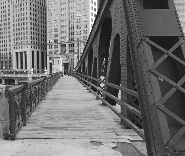 istock Wells Street Bridge Walkway - Black and White 1288198968
