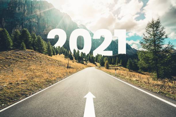 istock 2021 New Year road trip travel and future vision concept . 1288199498