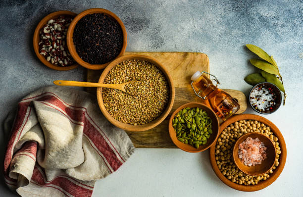 istock Raw ingredients for cooking healthy food 1288210923