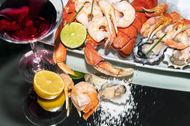 istock Luxury seafood platter with a martini 1288216657