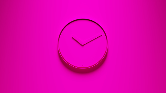 Pink Clock 4k Pink Modern Office Wall Clock Stock Photo - Download Image Now ...