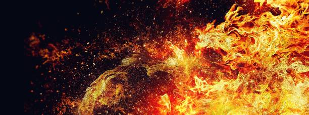 istock Background material of fiery flames 1288222632