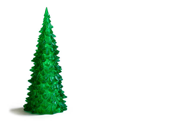 istock Glass Christmas tree close-up, isolated on white background, with empty space 1288224334