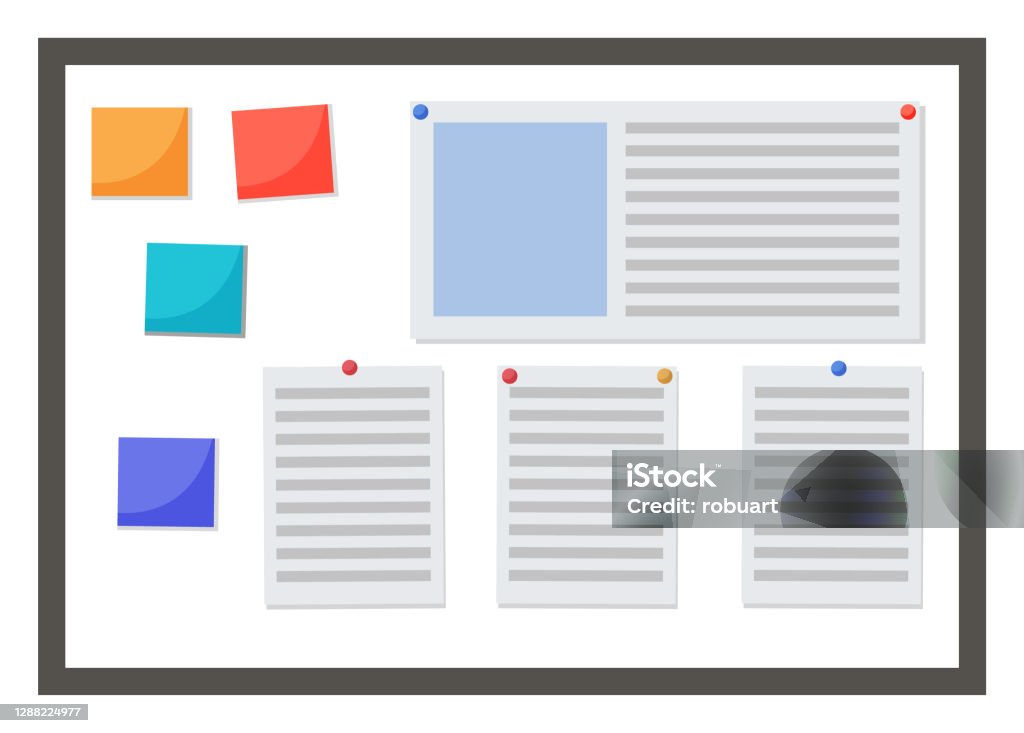 Paper Sticker With Task On Board Project Planning Stock Illustration ...