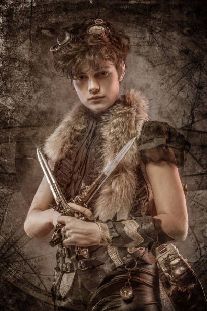 istock Steampunk female in a studio shot 1288225249