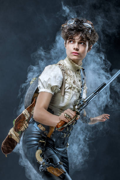 istock Steampunk female in a studio shot 1288225307