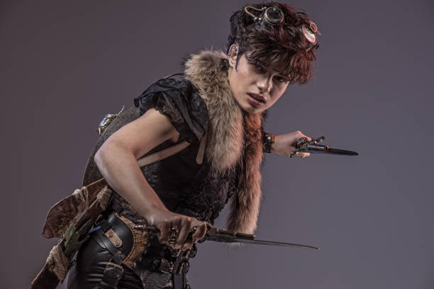 istock Steampunk female in a studio shot 1288225392