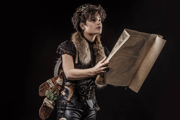 istock Steampunk female in a studio shot 1288225481