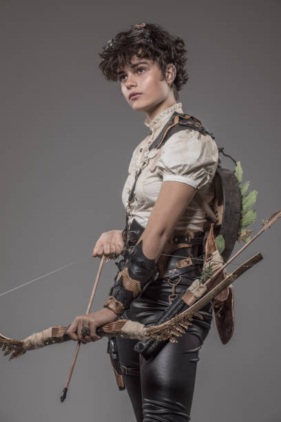 Steampunk female in a studio shot