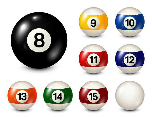 istock Billiard, pool balls with numbers collection. Realistic glossy snooker ball. White background. Vector illustration 1288227724