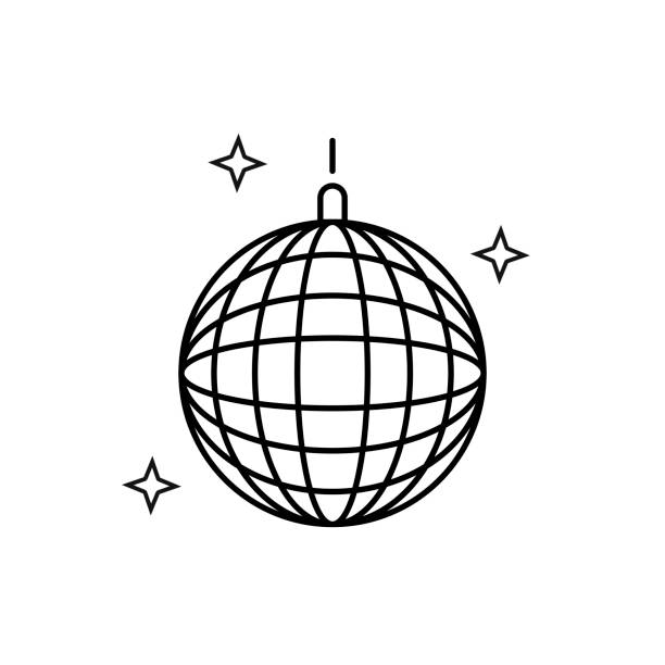 disco ball graficzny szablon szablonu wektor izolowany - disco mirror ball illustrations stock illustrations