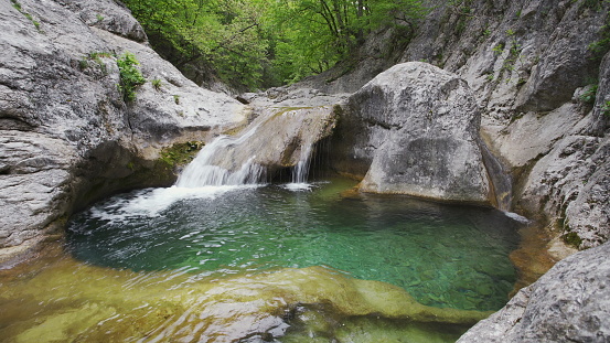 Bath of youth - a landmark in the Crimea. Grand Canyon of Crimea