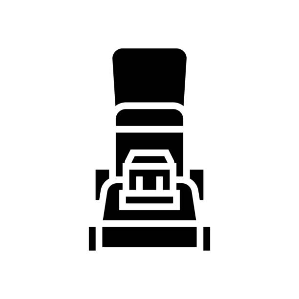 kosiarka sprzęt glif ikona wektor ilustracja - rotary mower stock illustrations