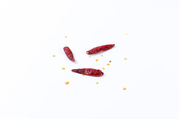 istock Dried red chili on white background. 1288237164